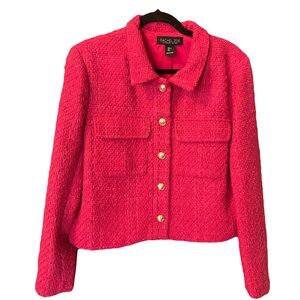 Rachel Zoe Pink Tweed Blazer - Size Large